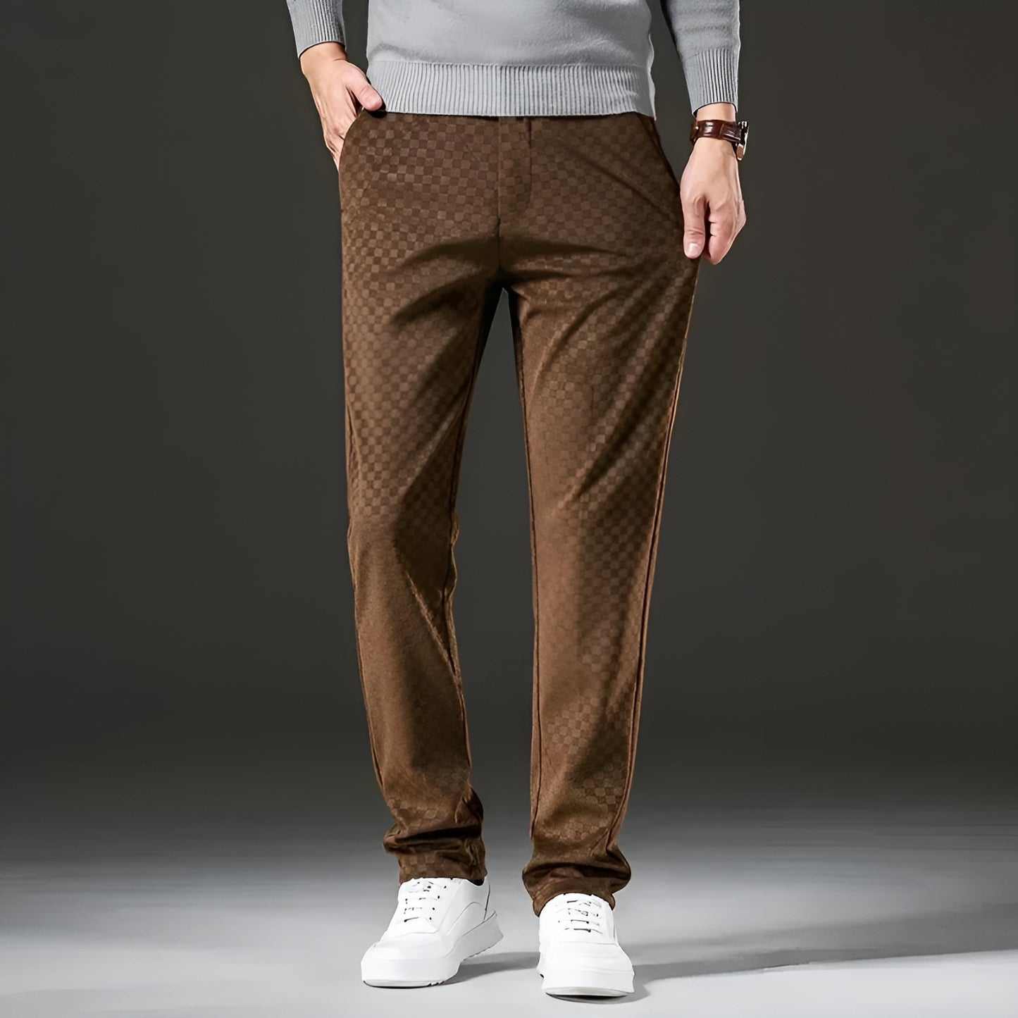 WILLIAM™ | Eleganta Manchesterbyxor med Tonalt Rutmönster