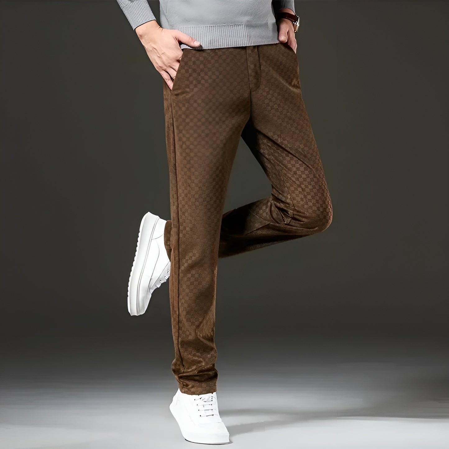 WILLIAM™ | Eleganta Manchesterbyxor med Tonalt Rutmönster