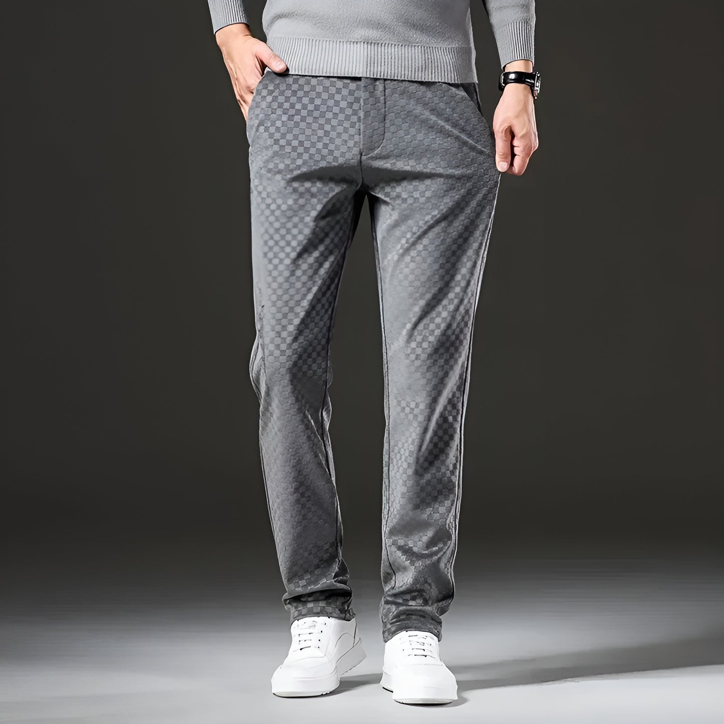 WILLIAM™ | Eleganta Manchesterbyxor med Tonalt Rutmönster